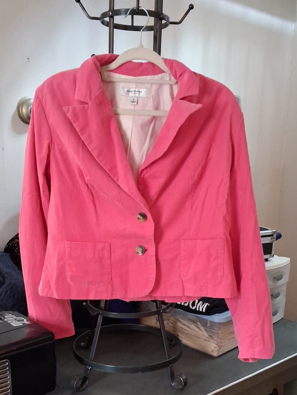 XL Isaac Mizrahi Bright Pink Tailored Blazer